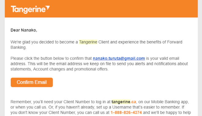 カナダの高金利銀行 TangerineのSaving Account 開設方法まとめ